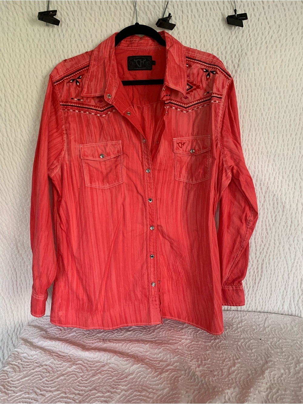 Women's Cowboy Hardware Coral Button-Down WesternShirt